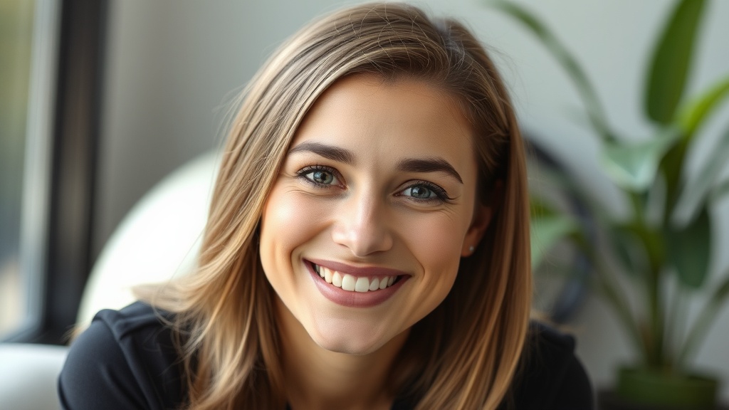 Confident person making eye contact